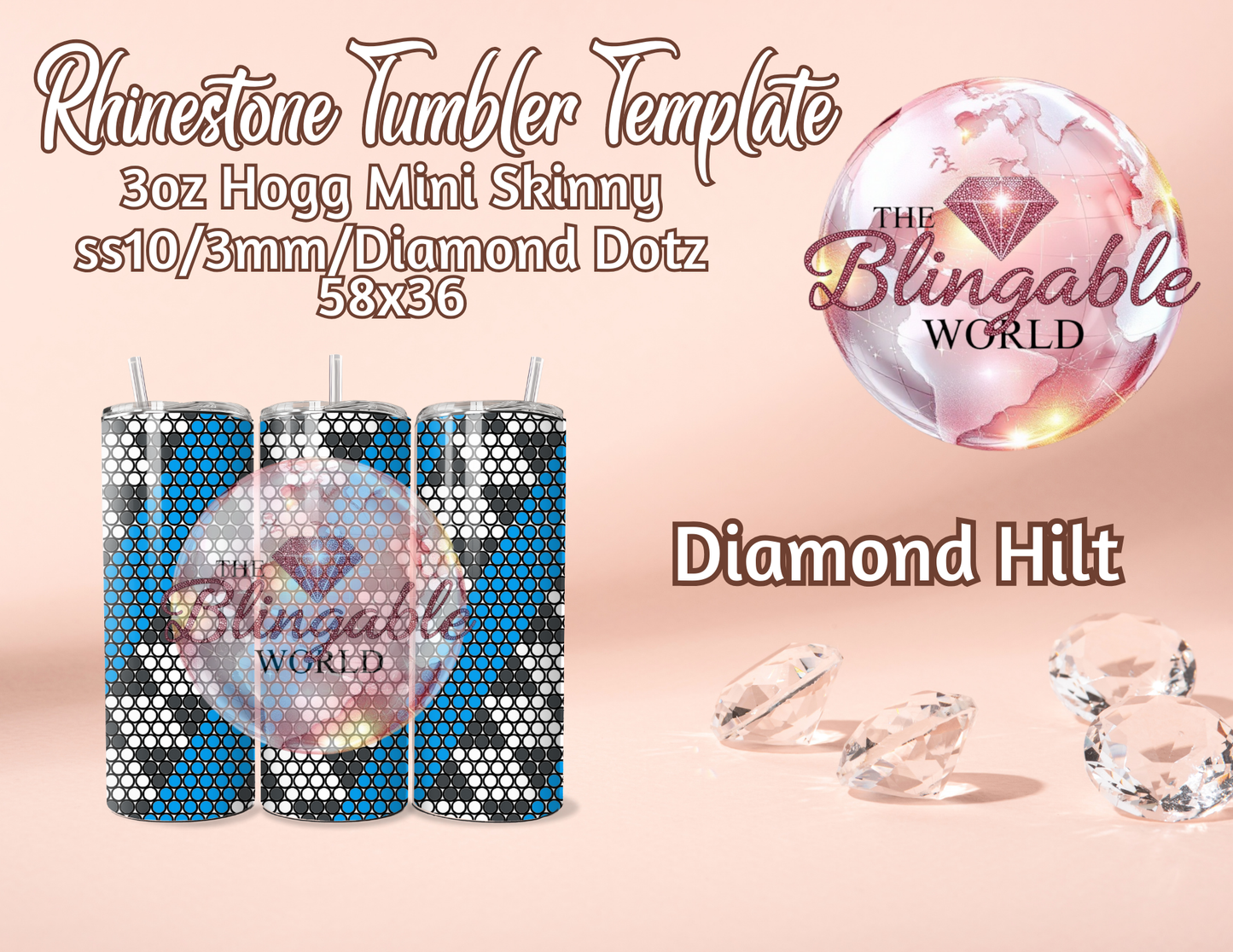 3oz Tumbler Template - Diamond Hilt *Digital File*