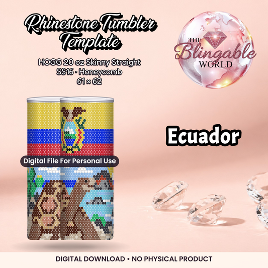 Ecuador - 20oz Honeycomb Tumbler Template *Digital File* product mockup