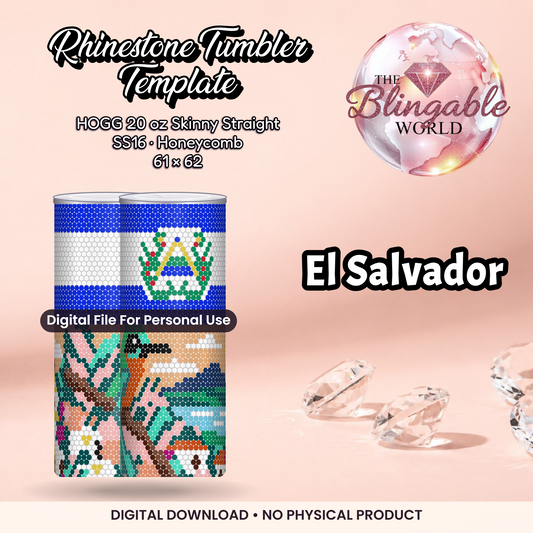 El Salvador - 20oz Honeycomb Tumbler Template *Digital File* product mockup