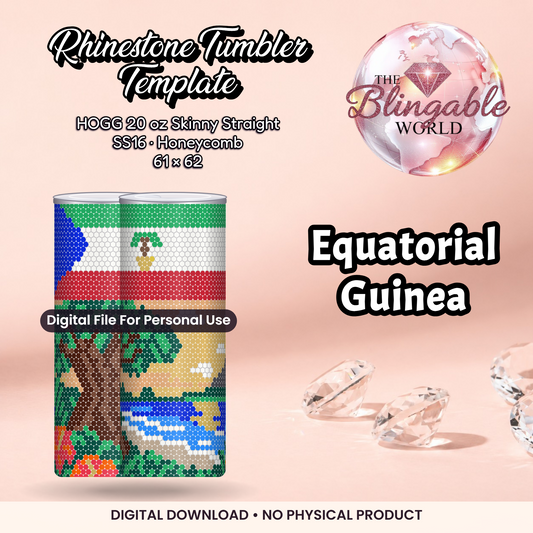 Equatorial Guinea - 20oz Honeycomb Tumbler Template *Digital File* product mockup
