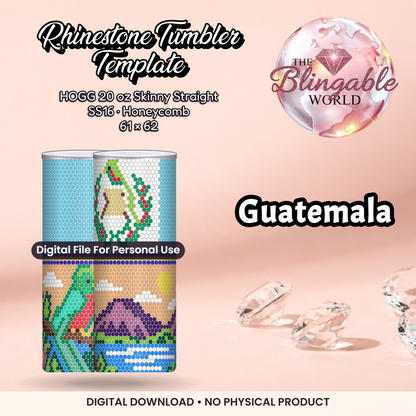 Guatemala - 20oz Honeycomb Tumbler Template *Digital File* product mockup