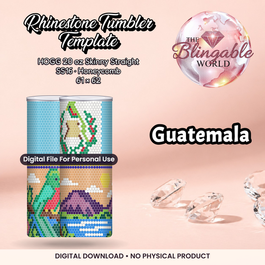 Guatemala - 20oz Honeycomb Tumbler Template *Digital File* product mockup