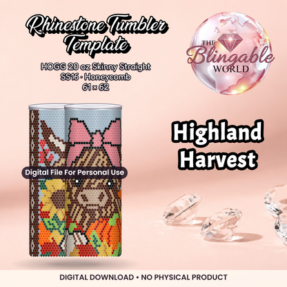 Highland Harvest - 20oz Honeycomb Tumbler Template *Digital File* product mockup