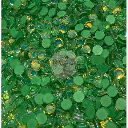 Emerald Opal Luminous - Glass Flatback Rhinestones