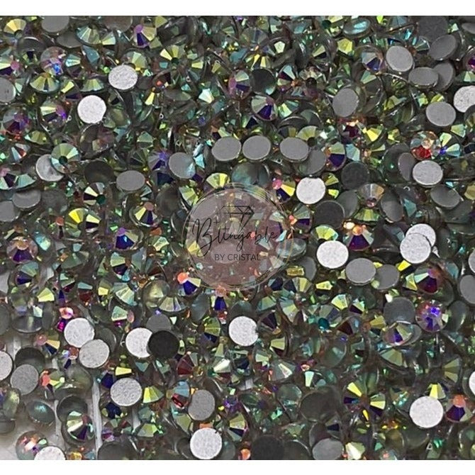 Ab Rhinestones Crystal AB - Glass Flatback Rhinestones – Blingable By Cristal