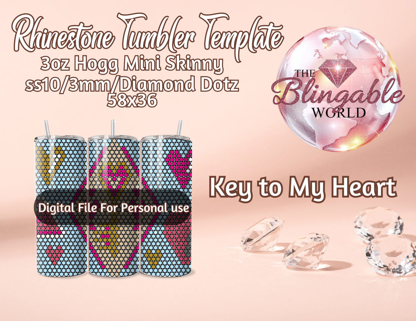 Key to My Heart - 3oz Tumbler Template *Digital File*