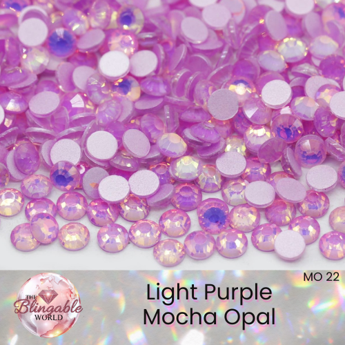 Light Purple Mocha Opal - Glass Flatback Rhinestone