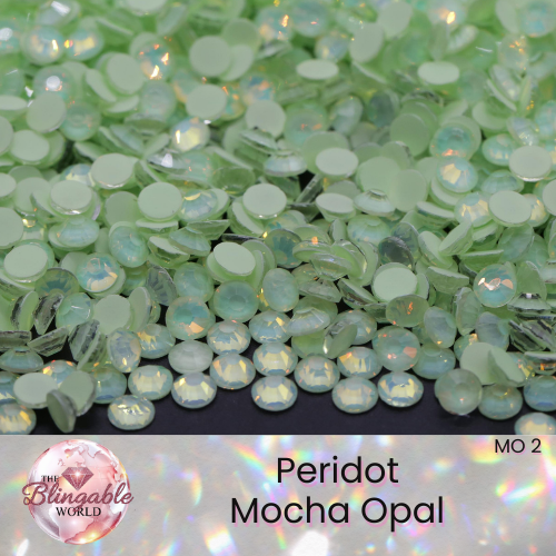 Peridot Mocha Opal - Glass Flatback Rhinestone