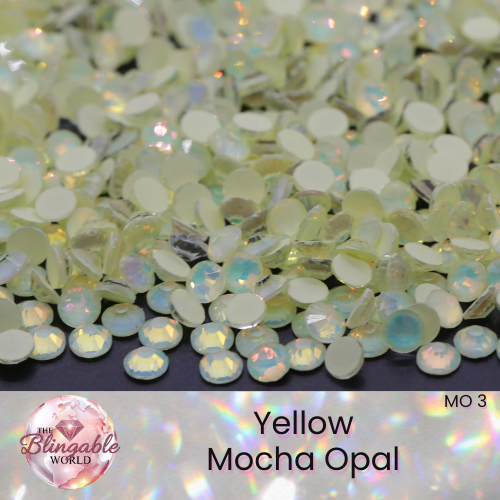 Yellow Mocha Opal - Glass Flatback Rhinestone