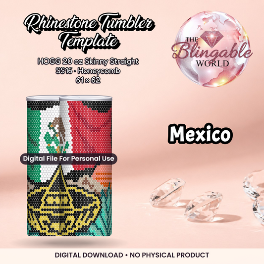 Mexico - 20oz Honeycomb Tumbler Template *Digital File* product mockup