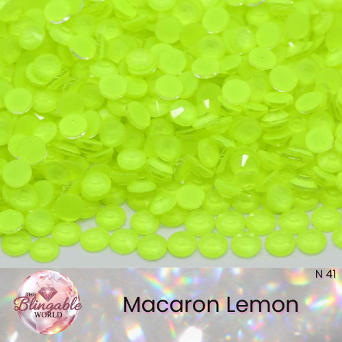 Macaron Lemon - Glass Flatback Rhinestone