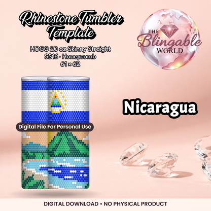 Nicaragua - 20oz Honeycomb Tumbler Template *Digital File* product mockup