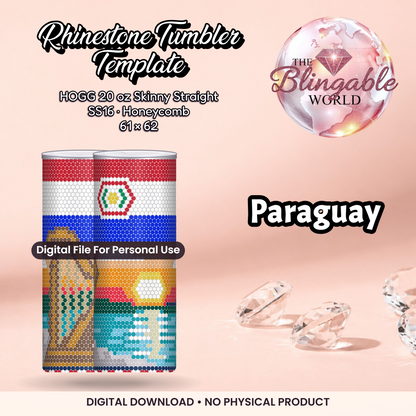 Paraguay - 20oz Honeycomb Tumbler Template *Digital File* product mockup