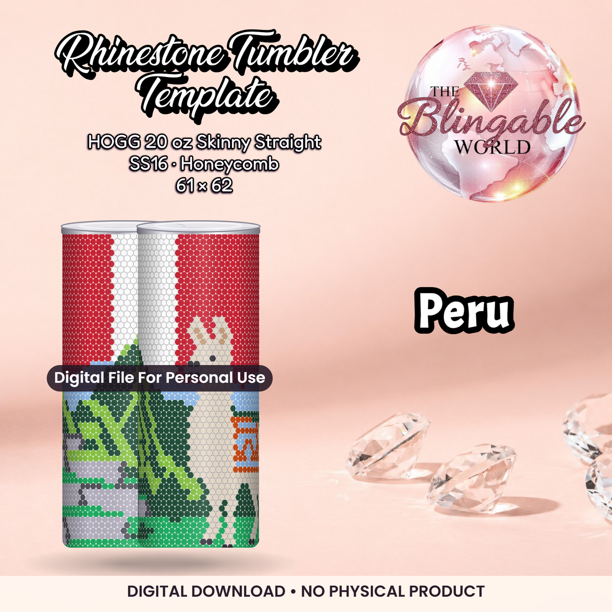 Peru - 20oz Honeycomb Tumbler Template *Digital File*