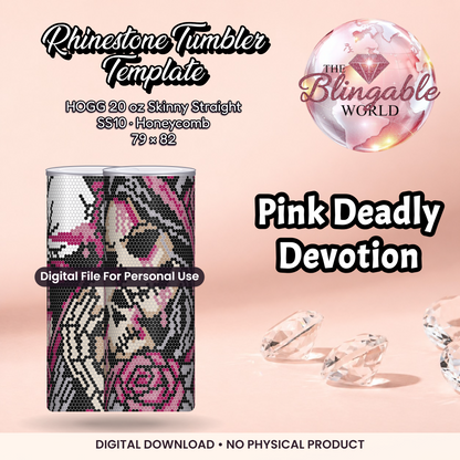 Pink Deadly Devotion - 20oz Honeycomb Tumbler Template *Digital File* product mockup