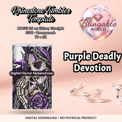 Purple Deadly Devotion - 20oz Honeycomb Tumbler Template *Digital File* product mockup