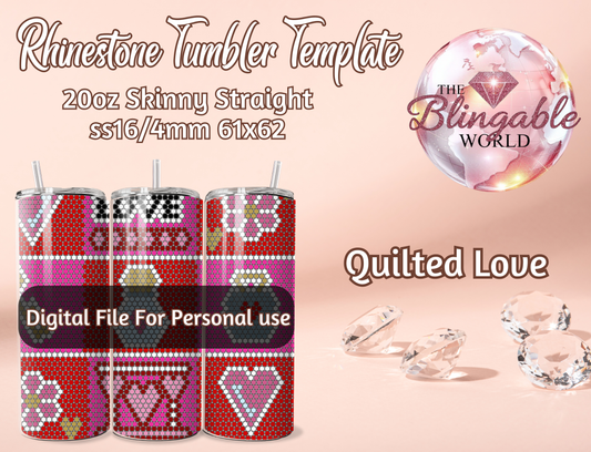 Quilted Love - 20oz Tumbler Template *Digital File*