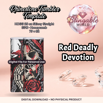 Red Deadly Devotion - 20oz Honeycomb Tumbler Template *Digital File* product mockup