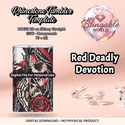 Red Deadly Devotion - 20oz Honeycomb Tumbler Template *Digital File* product mockup