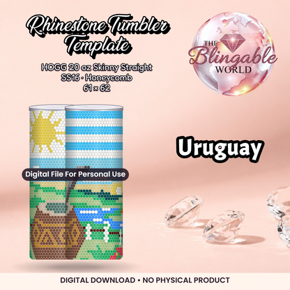 Uruguay - 20oz Honeycomb Tumbler Template *Digital File* product mockup