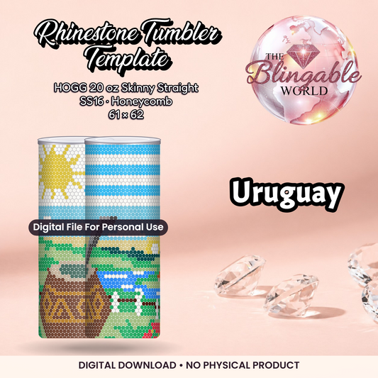 Uruguay - 20oz Honeycomb Tumbler Template *Digital File* product mockup