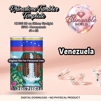 Venezuela - 20oz Honeycomb Tumbler Template *Digital File* product mockup