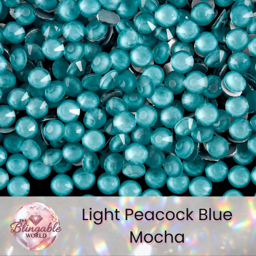 Lt. Peacock Blue Mocha - Glass Flatback Rhinestone