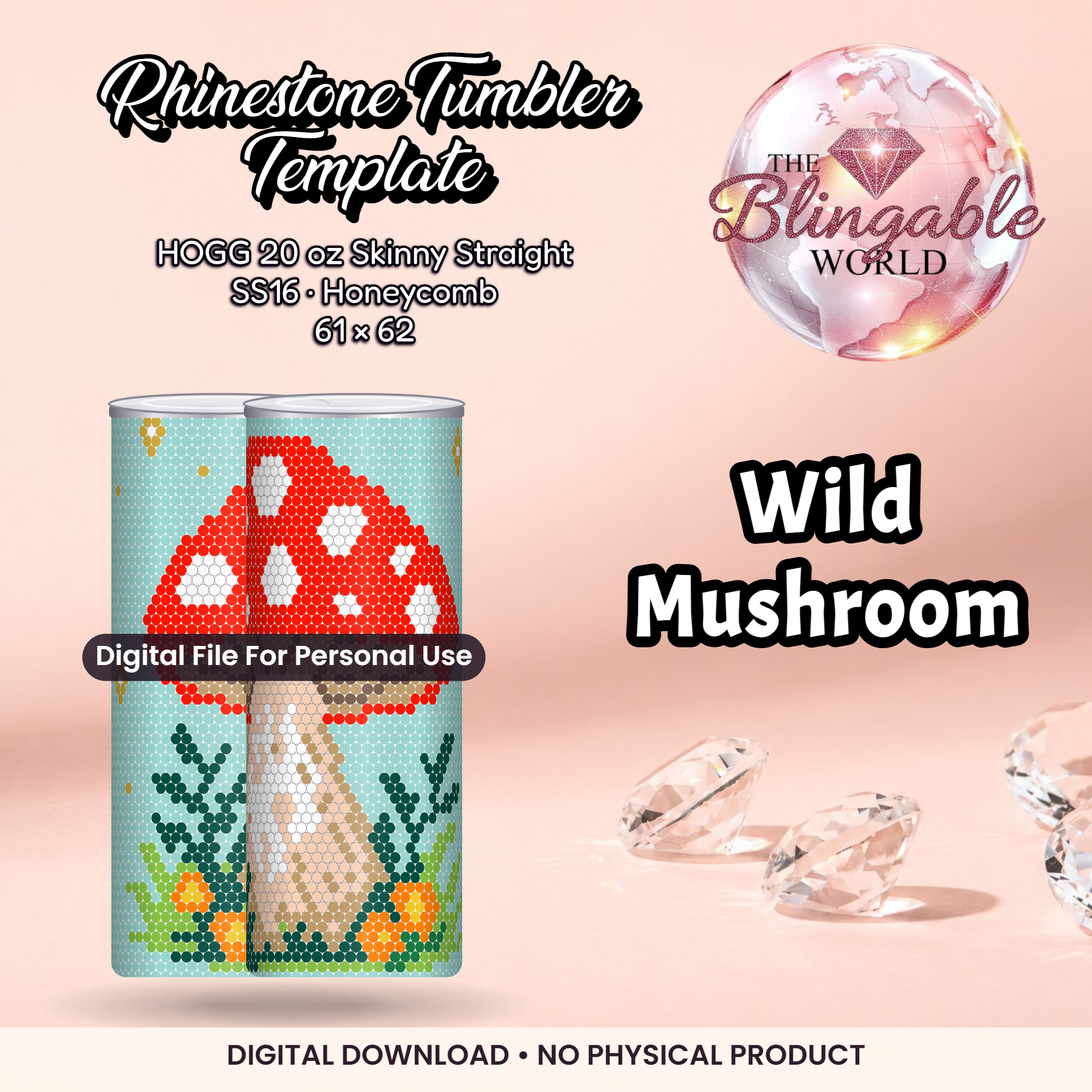 Wild Mushroom - 20oz Honeycomb Tumbler Template *Digital File ...