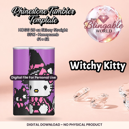 Witchy Kitty - 20oz Honeycomb Tumbler Template *Digital File* product mockup