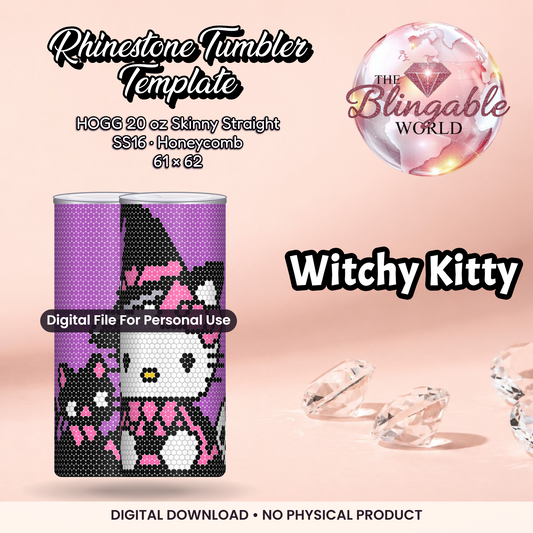 Witchy Kitty - 20oz Honeycomb Tumbler Template *Digital File* product mockup