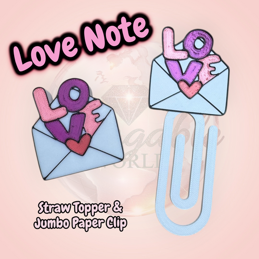 Love Note Straw Topper & Jumbo Paper Clip