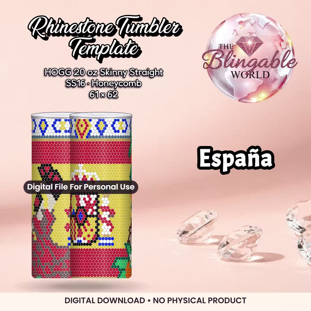 España - 20oz Honeycomb Tumbler Template *Digital File* mockup video
