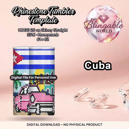 Cuba - 20oz Honeycomb Tumbler Template *Digital File*