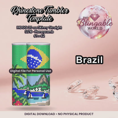 Brazil - 20oz Honeycomb Tumbler Template *Digital File*