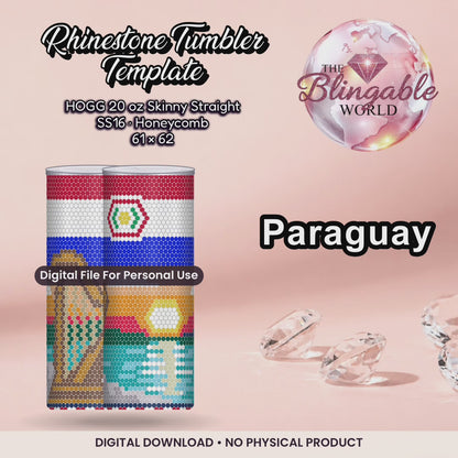 Paraguay - 20oz Honeycomb Tumbler Template *Digital File*