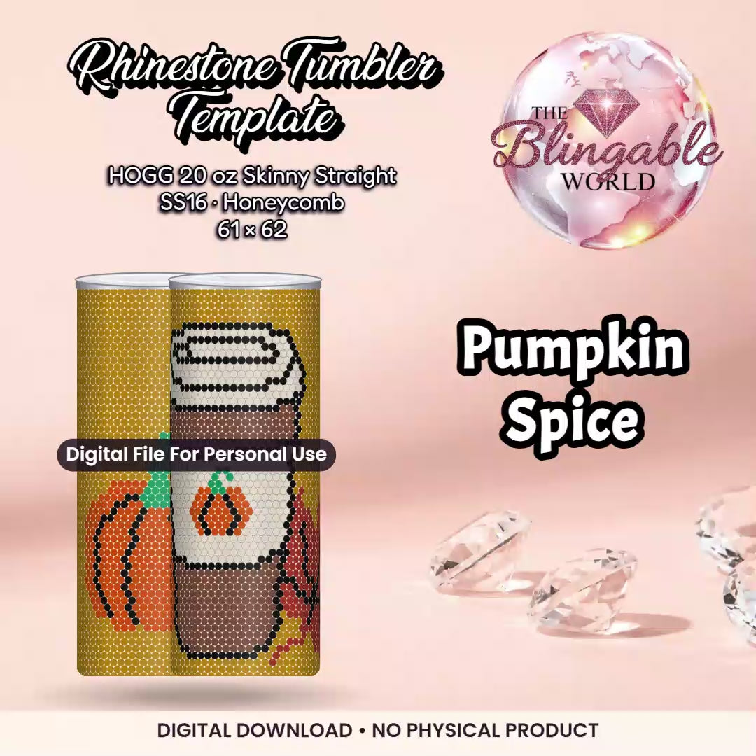 Pumpkin Spice - 20oz Honeycomb Tumbler Template *Digital File* mockup video