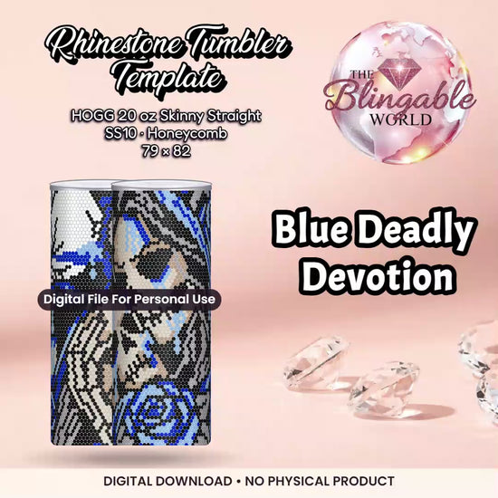 Blue Deadly Devotion - 20oz Honeycomb Tumbler Template *Digital File* mockup video