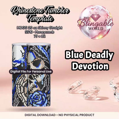 Blue Deadly Devotion - 20oz Honeycomb Tumbler Template *Digital File* mockup video