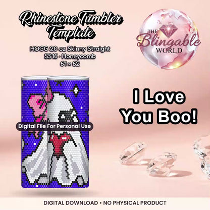 I Love You Boo! - 20oz Honeycomb Tumbler Template *Digital File*
