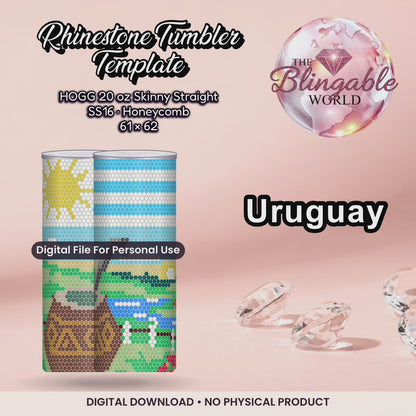 Uruguay - 20oz Honeycomb Tumbler Template *Digital File*