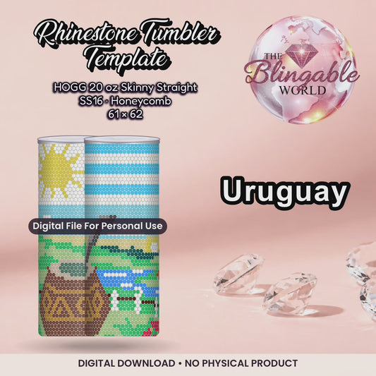 Uruguay - 20oz Honeycomb Tumbler Template *Digital File*