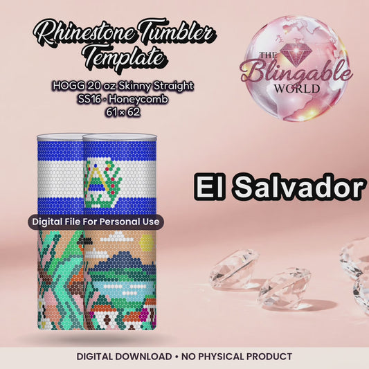El Salvador - 20oz Honeycomb Tumbler Template *Digital File*