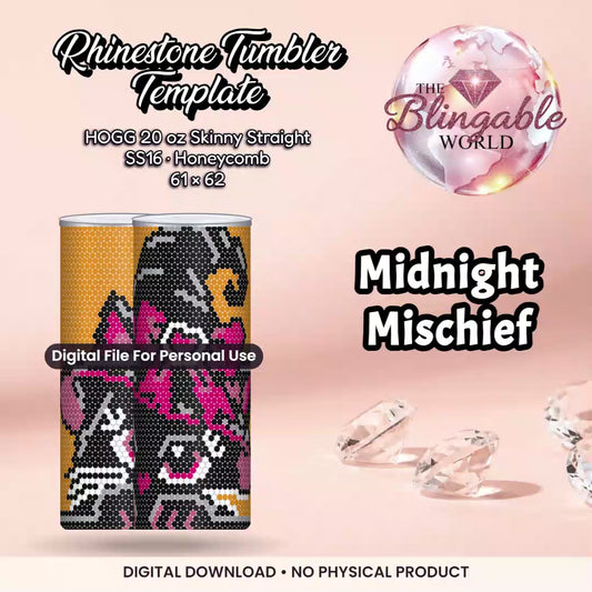Midnight Mischief - 20oz Honeycomb Tumbler Template *Digital File* mockup video