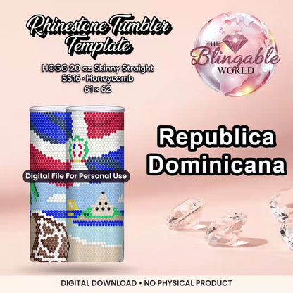 Republica Dominicana - 20oz Honeycomb Tumbler Template *Digital File*