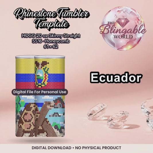 Ecuador - 20oz Honeycomb Tumbler Template *Digital File*