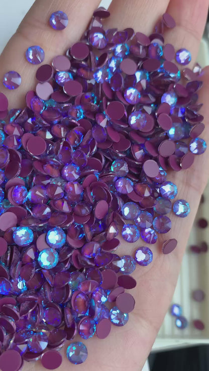 Violet Mocha Shimmer - 2088 Glass Flatback Rhinestone