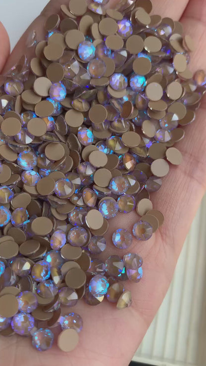 Light Brown Mocha Shimmer - 2088 Glass Flatback Rhinestone
