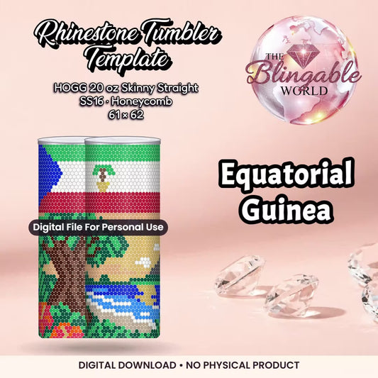 Equatorial Guinea - 20oz Honeycomb Tumbler Template *Digital File* mockup video