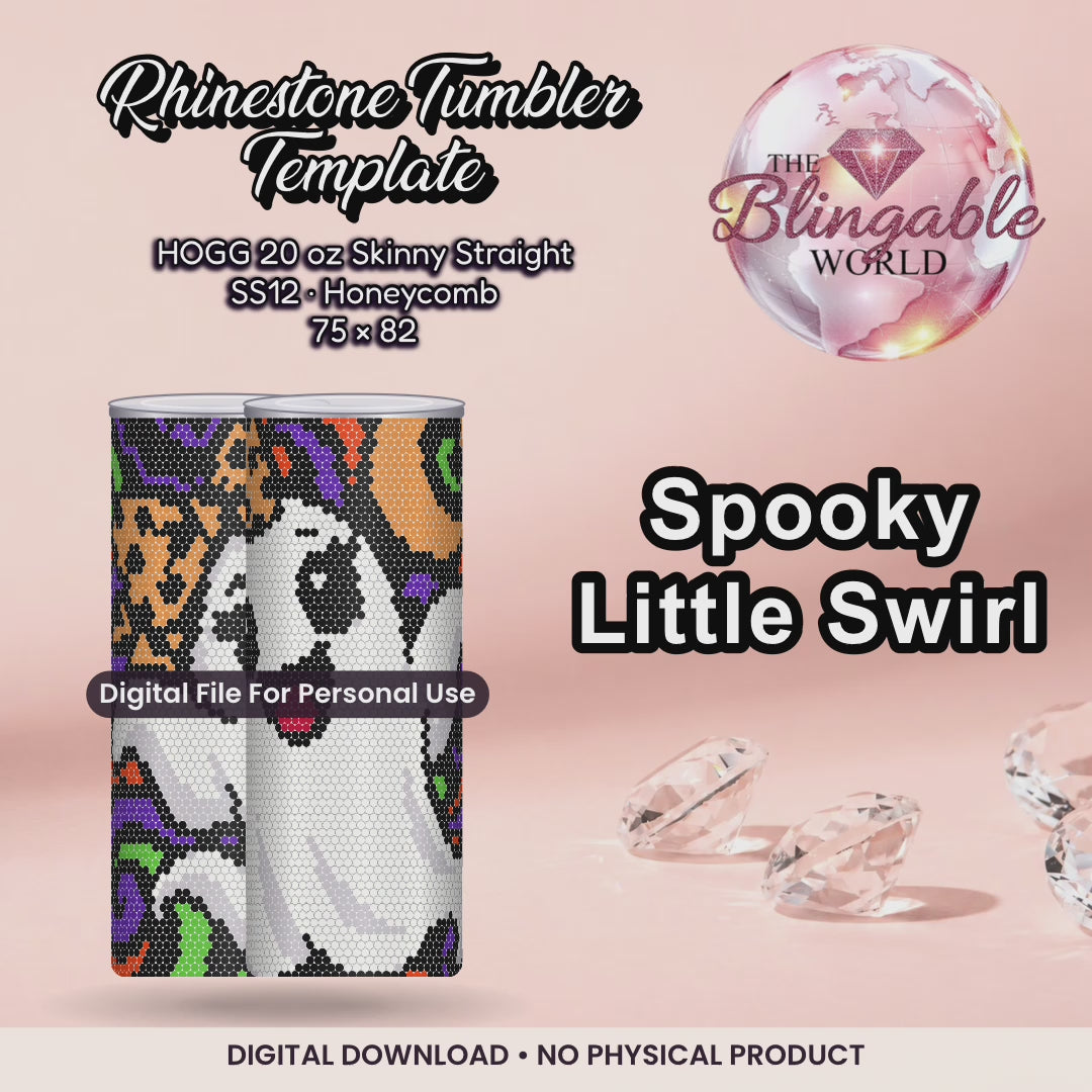 Spooky Little Swirl - 20oz Honeycomb Tumbler Template *Digital File* mockup video