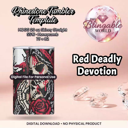 Red Deadly Devotion - 20oz Honeycomb Tumbler Template *Digital File* mockup video